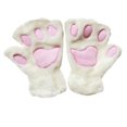 thumbnail image 2 of Lilgiuy Women's Thermal Fingerless Gloves Cute Cat Claw Bear Paw Plush Fingerless Finger Gloves Lined Windstopper Gloves Soft Warm Outdoor Sports Cycling Gloves White for 2022, 2 of 3