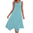 thumbnail image 2 of Pantalones Cortos para Vestidos Bajos Mujeres sin Mangas Cuello Redondo Cordón Ruffle A-Line Mini Vestido Poliéster, Vestido Casual para Citas Y Fiesta, 2 of 9