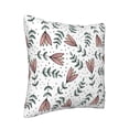 thumbnail image 2 of Square Throw Pillow Covers with Core, Natural Pink Flower Leaf Illustration Pillows for Sofa Beds, 16"x16", 2 of 9
