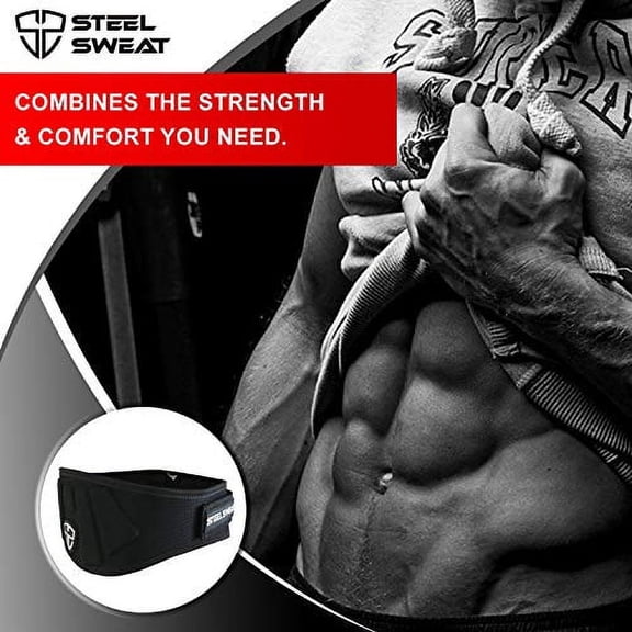 Weight Lifting Belt - Nylon 6-inch Firm & Comfortable Back Support, Best for Workouts at The Gym, Weightlifting or Crossfit. Easily Adjustable MAXE Black XXL