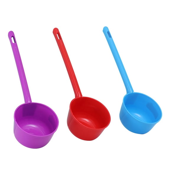 Raindrops Assorted Color Plastic Kitchen Ladle for Serving Soup or Water with Long Handle 3PCS