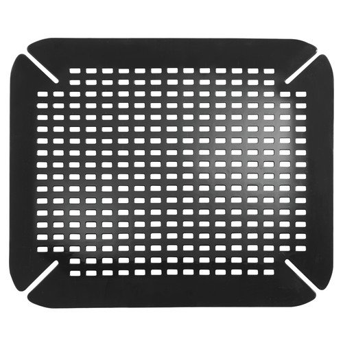 InterDesign Contour Kitchen Sink Protector Mat, Black