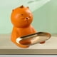 thumbnail image 4 of Bandeja de almacenamiento de estatua de gato BLESIY contenedor de monedas de Estatuilla de Animal de resina naranja, 4 of 8