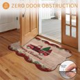 thumbnail image 3 of Scalloped Door Mat 18x30", Red Plaid Christmas Absorbent Non Slip Welcome Mats for Front Door, Truck Xmas Tree Vintage Winter Wooden Diatomaceous Entryway Rug for Indoor Bathroom Kitchen Entrance, 3 of 9