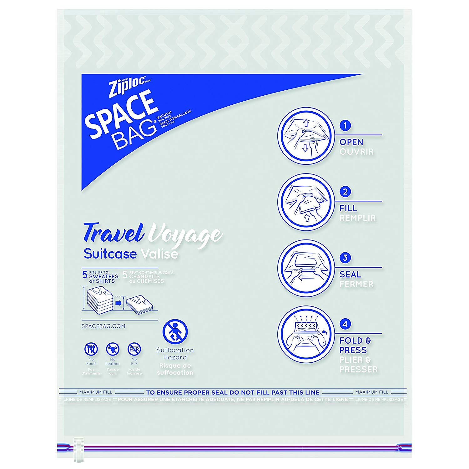 Ziploc Space Bag, Travel Bags - Poly Pack, 1 Pack - image 5 of 5