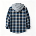 thumbnail image 4 of UDAUDU Mens Flannel Hoodie Shirt Button Down Plaid Jacket Shirts Casual Long Sleeve Business Lightweight Outdoor Jacket with Pocket XL, 4 of 4