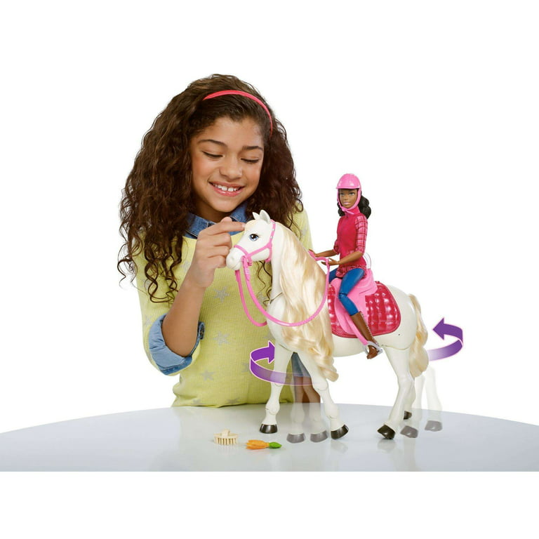 Siblings break bite Barbie DreamHorse & Brunette Doll, Interactive Toy with 30+ Reactions -  Walmart.com