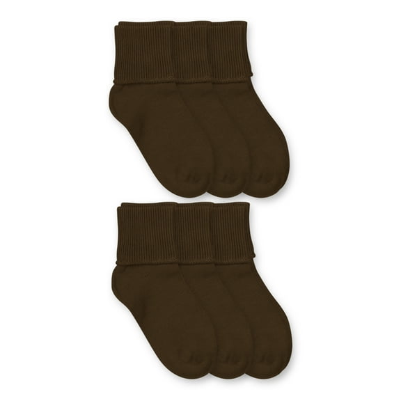 Jefferies Socks Kids Socks, 6 Pairs Pink Classic Cotton Turn Cuff (Little Kids & Big Kids)