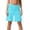 shorts 3#Sky Blue, variant on oqasdz Women's Ruched Foldover Waist Shorts Solid Color Casual Knee Length Bermuda Shorts for Yoga Athletic and Daily Wear