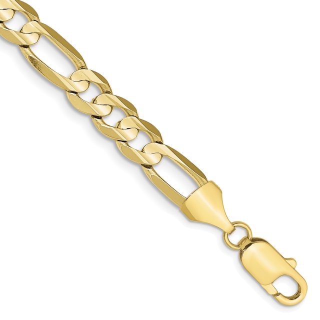 10K Yellow Gold 7.5mm Light Figaro Chain
