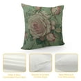 thumbnail image 4 of QZHH Pillow Case Flower Watercolor Roses Bud Nw Abstract Draw Pattern Pink Floral Vintage Victorian Baroque Drawing Farmhouse Decorative Throw Pillows Covers  for Winter Decorations, 4 of 5