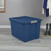 Sterilite 20 Gallon Large Storage Bin, Plastic Storage Container with Latch Lid, Blue