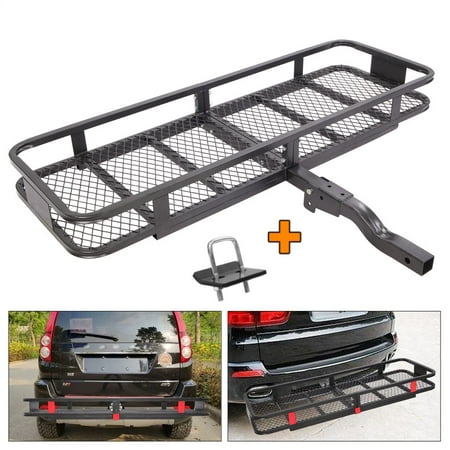 Zimtown Hitch Mounted Folding Cargo Carrier SUV Truck Steel Basket Luggage Durable 500lbs, w/Stabilizer, for 2