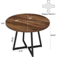 thumbnail image 4 of Tribesigns Round Dining Table for 2, 31.5" Industrial Dinner Table with Metal Base, 4 of 7