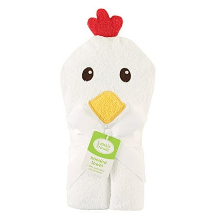 Luvable Friends Baby Unisex Cotton Animal Face Hooded Towel, Chicken, One Size