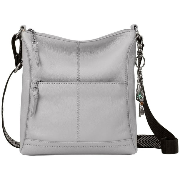 The SAK Lucia Solid Color Soft Leather Crossbody Handbag One Size Grey
