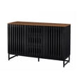 thumbnail image 7 of 47" Dresser Sideboard Cabinet with 3 Drawer and 4 Shelves Slatted Grille Striped Drawer and doors, High-Quality MDF and Metal Leg, 7 of 7