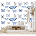 thumbnail image 1 of Blue Fairy Butterflies Wallpaper Peel and Stick 10'L x 24''W, 1 of 5
