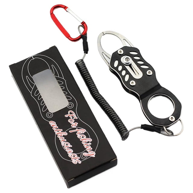 Stainless Steel Fish Lip Gripper Tool, Corrosion-Resistant Fishing Accessory with Lanyard, Portable Multi-Function Grip Controller for Saltwater Freshwater Catch Release
