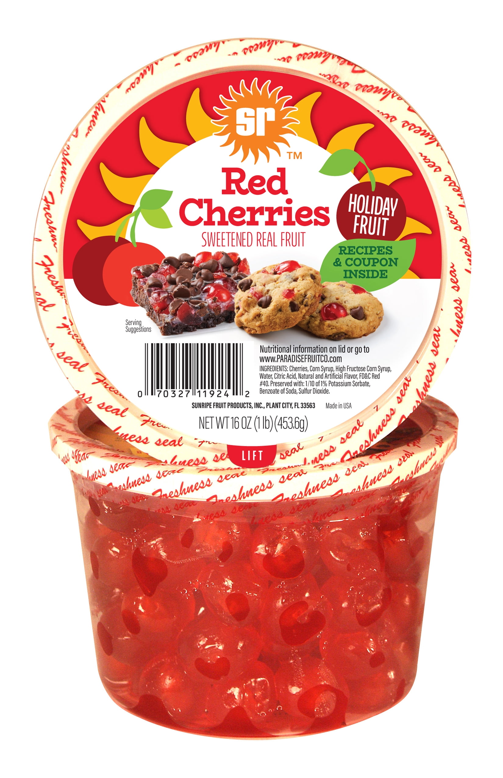 Sunripe Candied Red Cherries Drink, 16 Fl. Oz.