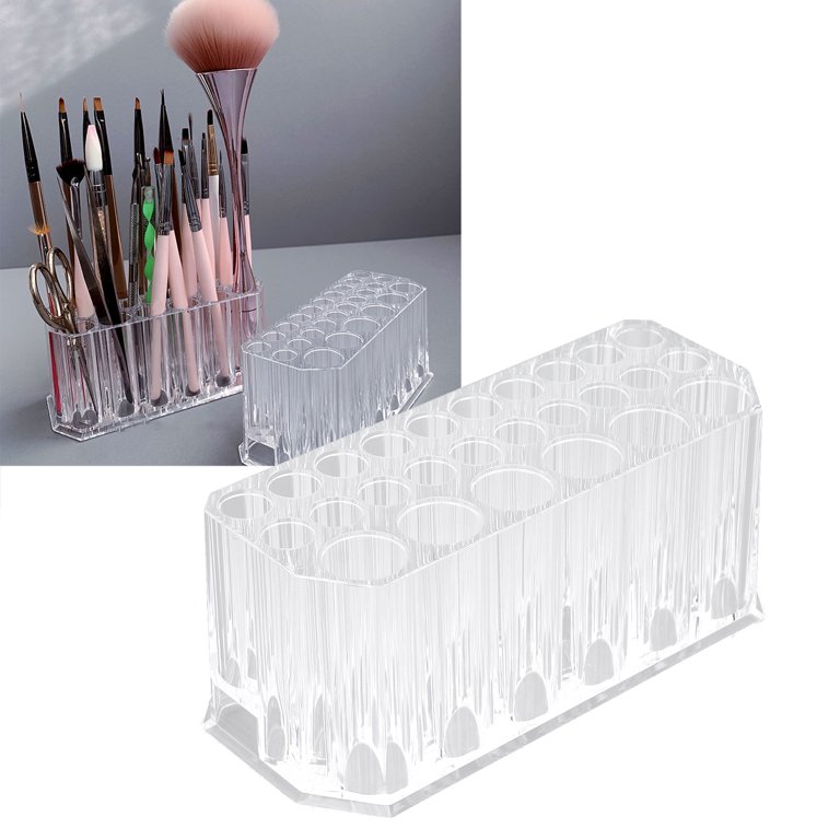 Makeup Brush Holder, Dustproof 360 Rotating Cosmetics Make up Brush  Organizer Storage with Lid for Vanity and Bathroom 