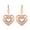 Rose Gold, variant on 14K Rose Gold Plated Heart Drop Earrings for Women 925 Sterling Silver Lever Back Filigree Jewelry Birthday Christmas Gifts for Women