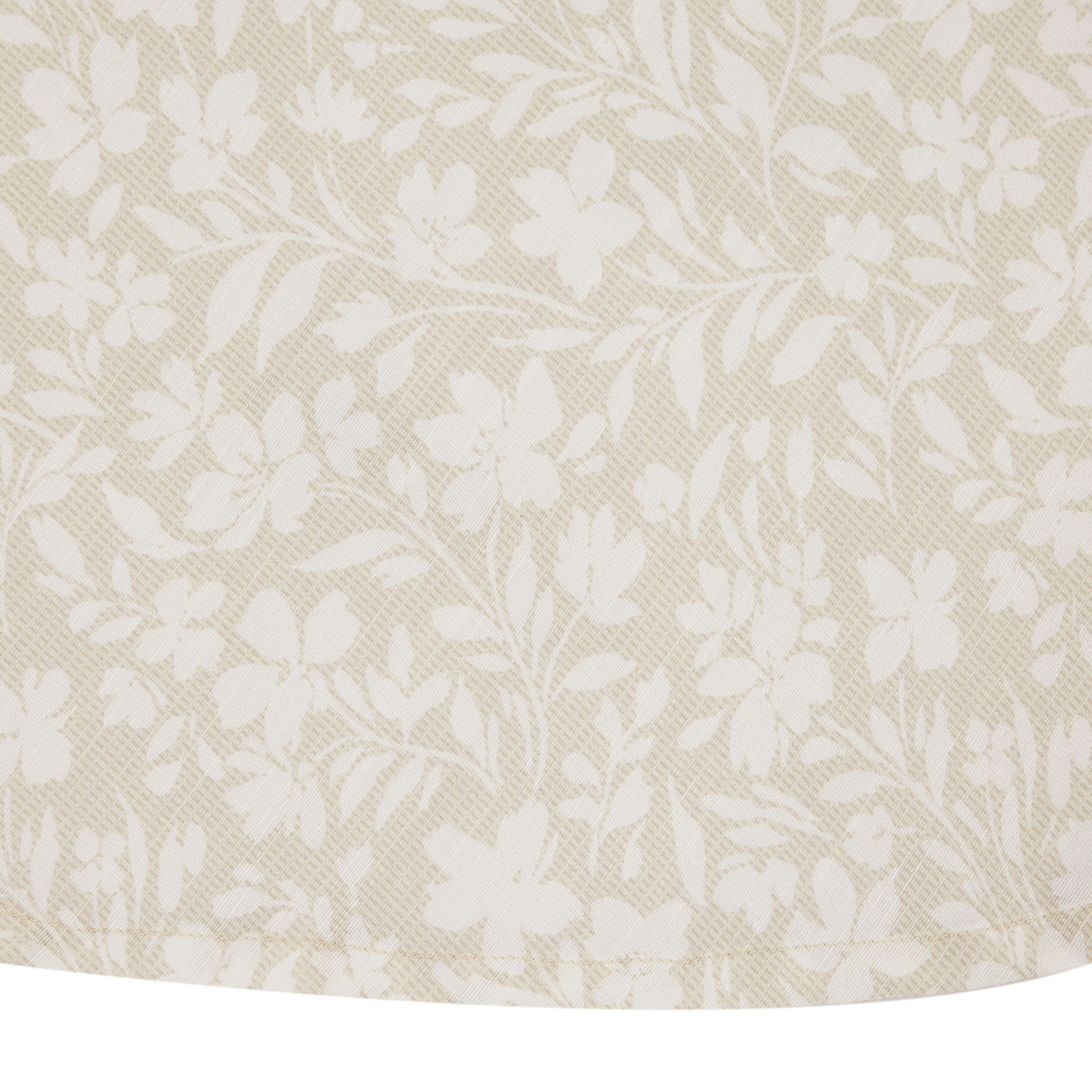 Mainstays Beige Floral Cross Stitch Round Tablecloth 70-Inch Cotton Polyester Blend