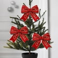 thumbnail image 4 of Christmas Velvet Ribbon, 6.3cm Wide 2M Merry Christmas Glitter Print, Red Wrapping Decor, 1 Roll, 4 of 5