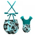 thumbnail image 6 of Family Matching Swimsuits Leaves Print Bathing Suits Summer Beach Bikini, 6 of 9