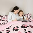thumbnail image 5 of Manfei Animal Leopard Print 3 Pieces Queen Comforter Set for Female Men Teens,Kawaii Bow Knot Ultra Soft Bedding Sets,Dreamy Princess Bedding Comforter Set,Breathable Home Decor,Reversible, 5 of 8