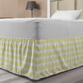 thumbnail image 1 of Abstract Bed Skirt, Continuous Half Circles Japanese Inspired Intricate Design, Elastic Bedskirt Dust Ruffle Wrap Around for Bedding Decor, 4 Sizes, Pastel Yellow Pale Grey, by Ambesonne, 1 of 2