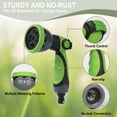thumbnail image 5 of FUNJEE Garden Hose Spray Nozzle, Thumb Flow Control, On/Off Valve, Quick Connector, High-Pressure Nozzle Sprayer (10 Pattern ABS Spray, Green), 5 of 8