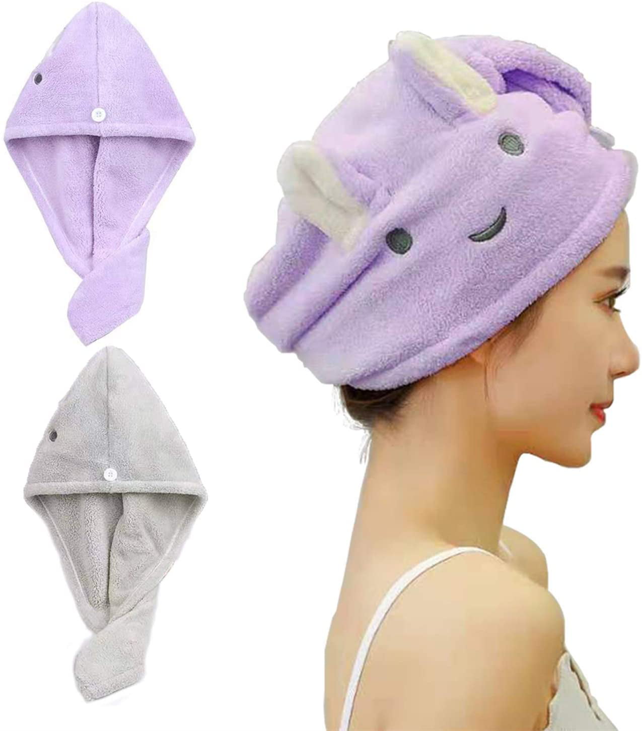 Details about   Microfibre Hair Drying Wrap Hat Women Shower  Towel Quick Dry Hair Cap Bathing 