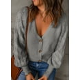 thumbnail image 5 of SHEWIN Womens Button Down Cardigan Sweater Long Sleeve Open Front Knit Outwear Casual V Neck Knitted Tops S-2XL, 5 of 6