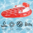 thumbnail image 5 of Pool Central 65" Inflatable 1-Person Strawberry Shaped Swimming Pool Water Lounge - Red/White, 5 of 6