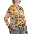 thumbnail image 2 of Yiaed Vintage Floral Butterfly Collage Print Womens Casual Hoodies Crew Neck Long Sleeve Sweatshirts With Pocket Pullover Tops Women's Hooded Sweatshirt-Medium, 2 of 5