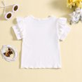 thumbnail image 4 of Gubotare Toddler Summer Shirts Girls Girls' and Toddler School Days Short Sleeve Solid Color T Shirts Size 4T 5T (White,4-5 Years), 4 of 5