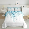 thumbnail image 1 of Erosebridal Cartoon Leaf Bedding Sets Queen with Comforter, Rustic Botanical Duvet Insert, Eucalyptus Leaves Decor, Breathable, 1 of 8