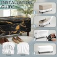 thumbnail image 7 of FOR U DESIGNS Black Gold Marble Print Flip-Top Storage Ottoman Slipcover Stretch Footstool Slipcover Washable Rectangle Foot Chest Cover with Elastic Band, Non-Slip Anti-Dust Stool Protector, 7 of 7
