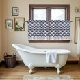 thumbnail image 4 of Navy Blue Pine Leaves Tier Curtains 24 Inch Length, Abstract Geometric Gray Plaid Cafe Short Curtains for Bathroom Over Sink, Small Kitchen Curtain Light Filtering Tiered Drapes 2 Panels 27.5"Wx24"L, 4 of 8