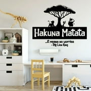 Lion King Character Silhouette Hakuna Matata - No Worries Vinyl Wall Decal Wall Decoration Wall Art Design For Home Nursery Room Bedroom Living Room Wall Art Sticker Décor Design Size (10x10 inch)