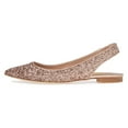 thumbnail image 2 of YDN Women Sexy Pointed Toe Elastic Strap Slingback Sandals Low Heel Slip On Flats Shoes Party Shopping Dress Size 12 Glitter Gold, 2 of 4