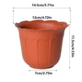 thumbnail image 3 of Plastic Flower Pots, Wavy Rim Planters, Faux-Ceramic Brown Flower Pots With Base Tray, Lightweight Durable Gardening Containers For Indoor Outdoor Use, 3 of 6