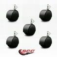 thumbnail image 2 of 2-3/8 Inch Floor Safe Black Hooded Twin Wheel Caster 3/8 Threaded Stem Set 5, 2 of 2