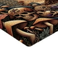 thumbnail image 2 of Ambesonne Earthy Boho Fitted Sheet, Gothic Woods Waves Sun, Twin Size, Dark Slate Blue Cinnamon, 2 of 3