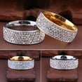 thumbnail image 3 of Grandest Birch Unisex Men Women Shiny Rhinestones Inlaid Wedding Band Knuckle Couples Ring Metal Silver, 3 of 8