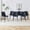Black, variant on Noble House Modern Faux Leather Dining Chairs, Curved Widened Seat, Black Metal Legs, Black, Set of 6