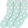 thumbnail image 4 of BambooMN Fuzzy Polka Dot Socks - 3 Pairs - 01 Seaspray, 4 of 6