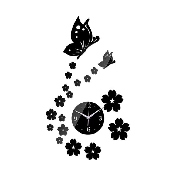 Reloj de pared decorativo, estéticamente agradable y relajante, ideal para la sala de estar. Negro