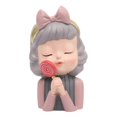 thumbnail image 1 of Cute Girl Head Face Portrait Flower Pot Decor Office Planter Tabletop Ornaments, 1 of 4